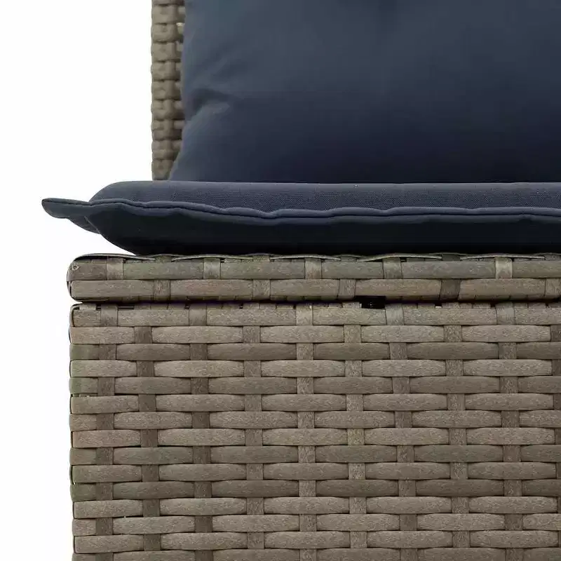 vidaXL 4 Piece Garden Sofa Set with Cushions Grey Poly Rattan