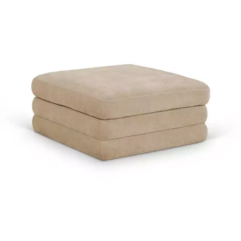 Meridian Furniture,Stellar Chenille Fabric Upholstered Modular Modular Ottoman