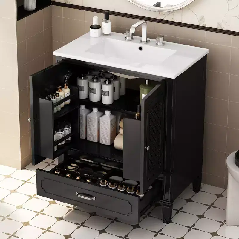 30 Bathroom Vanity Sink Combo, Bathroom storage Cabinet with Drawers and Door Shelf, Single Sink Bathroom Vanity