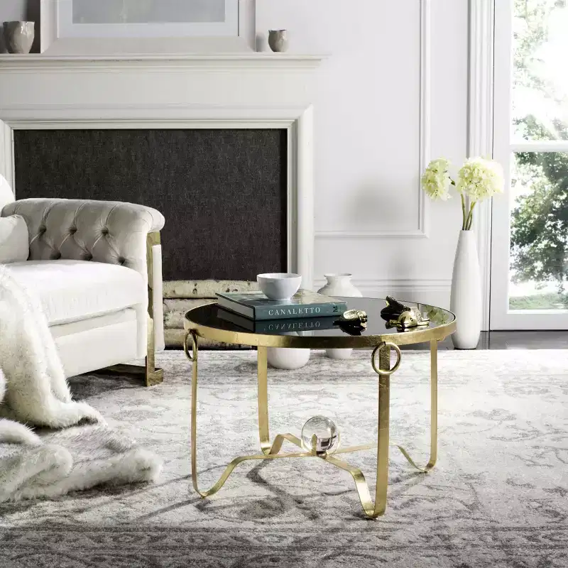 Elisha Accent Table - FOX2599 - Gold/Black - Safavieh Couture