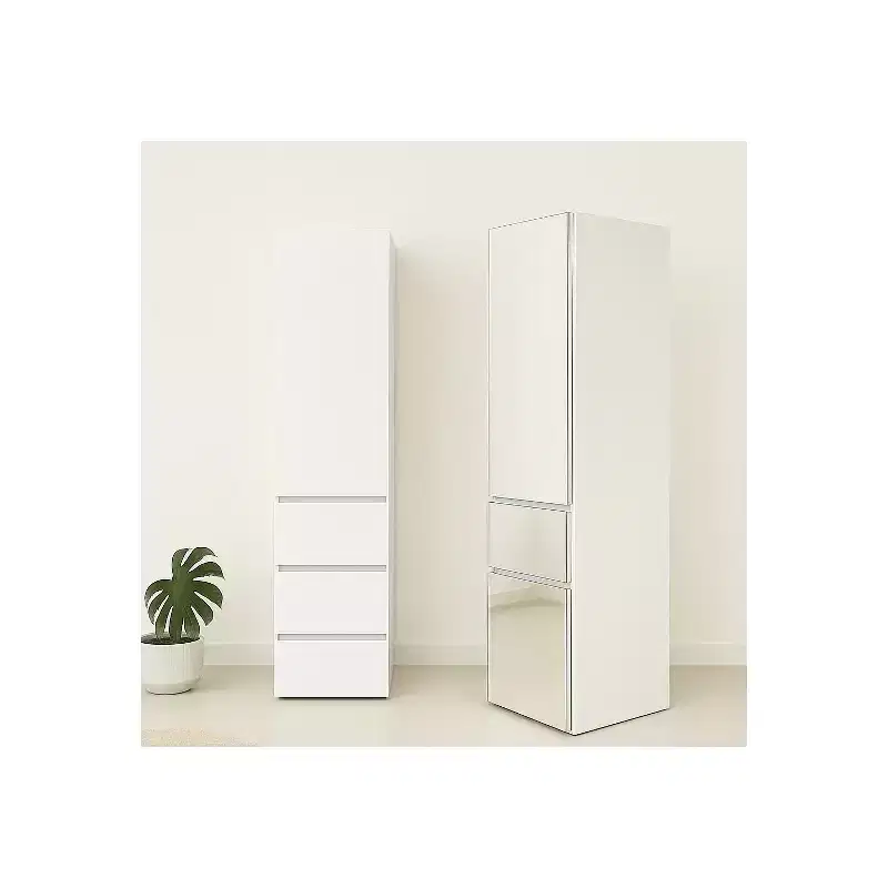 HomeStock 70.9 in.H x 17.72 in.W White Wood Composite Closet System for Universal Storage with Storage Bins
