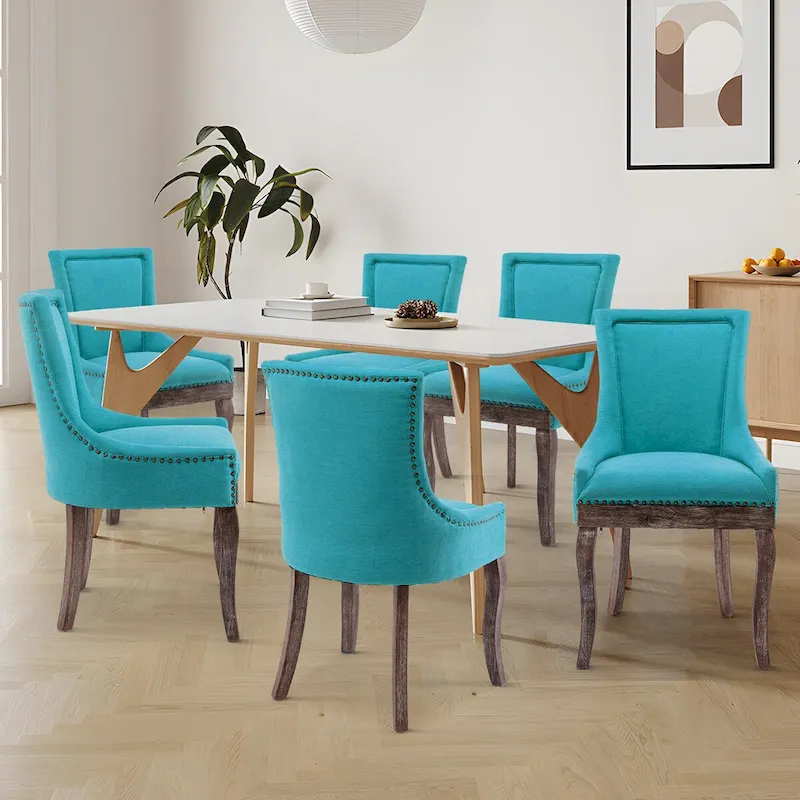 Traditional Tufted Ultra Upholstered Wingback Dining Chair Set of 4