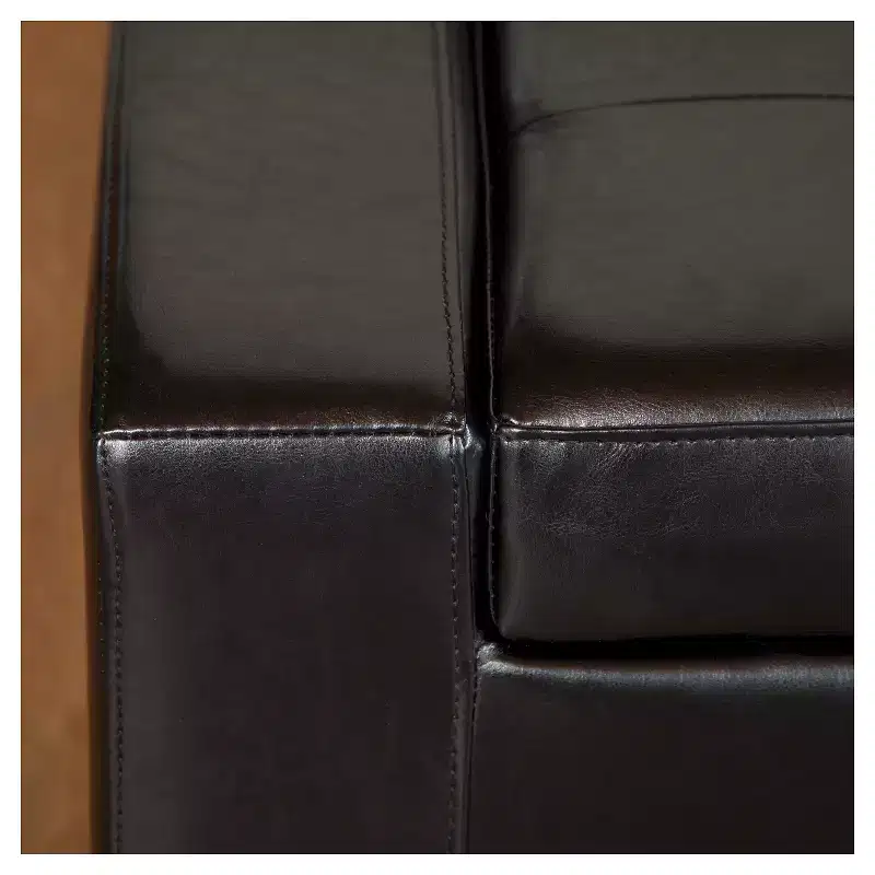 Guernsey Leather Storage Ottoman Bench