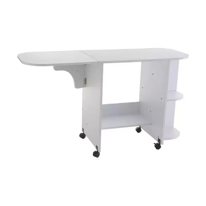 Stradville Expandable Rolling Sewing Table/Craft Station - White - SEI