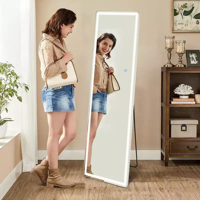 Adjustable LED Vanity Mirror 64x21 Inch, Lighted Bathroom Mirror with Dimmable Brightness, White