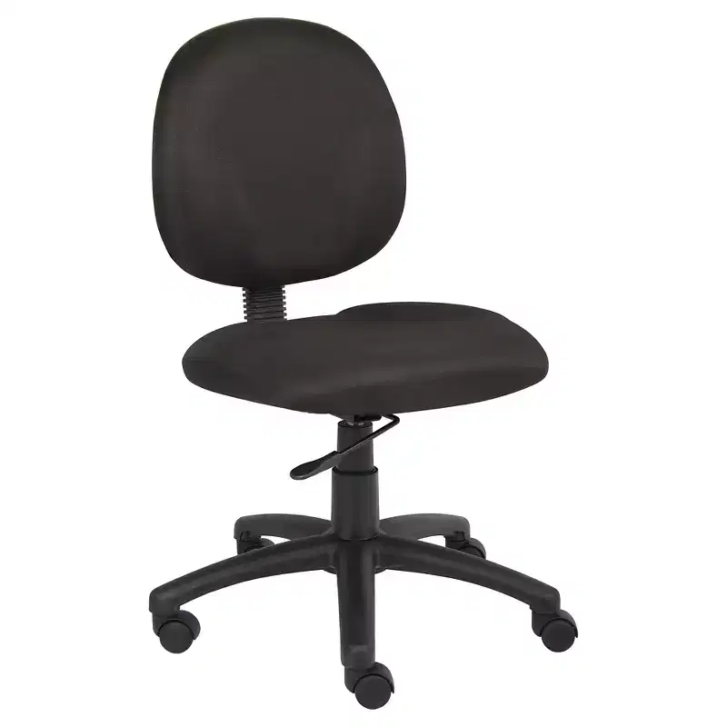 Boss Office Products Diamond Task Chair Black: Upholstered, Swivel, Adjustable Height, Metal Frame, Nylon Legs