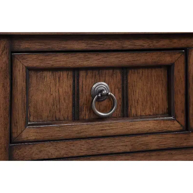 Hall Table Dark Oak 3-Drawer Bottom Shelf Space-Saving Design