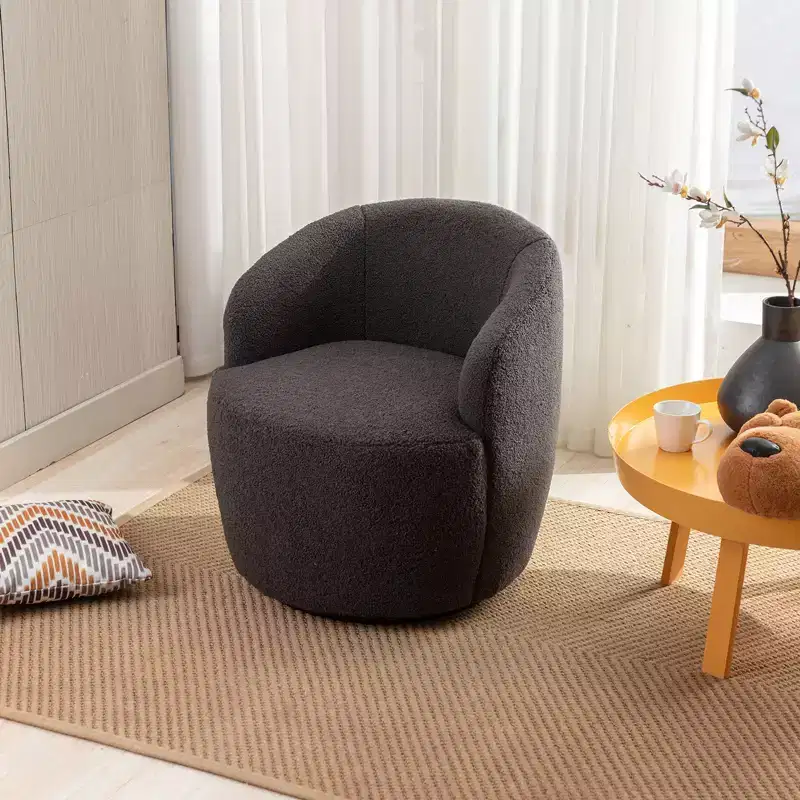 Fabric Swivel Accent Armchair Barrel Chair