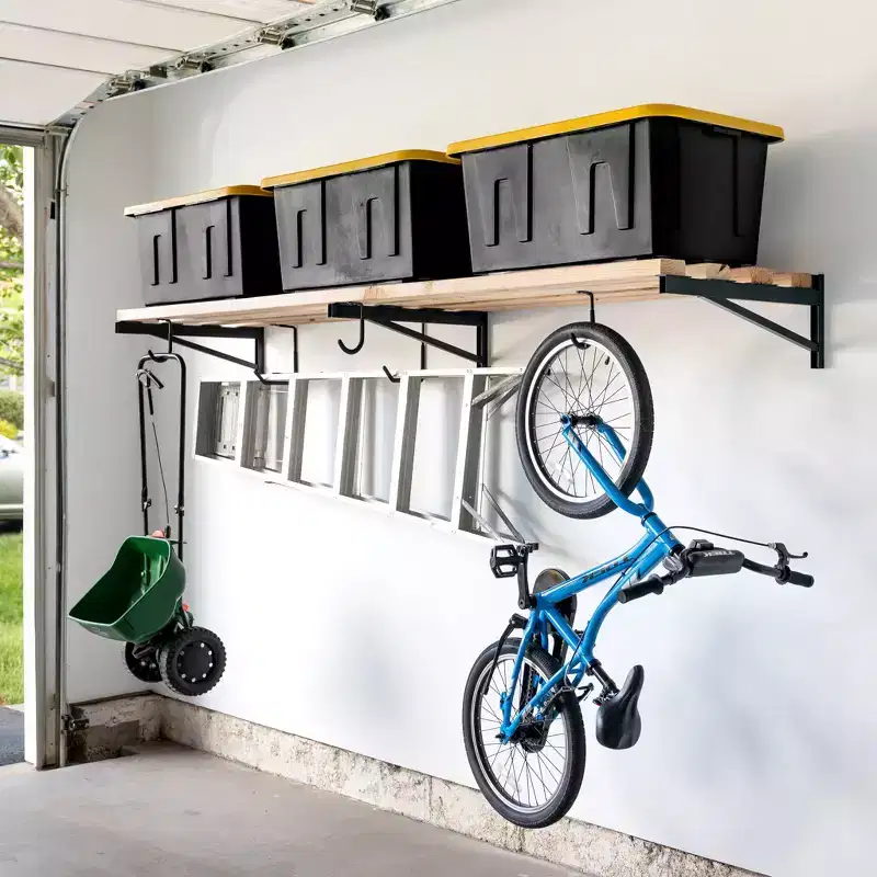 2' x 8' DIY Wall Shelf Brackets | Heavy Duty Garage Wall Shelf