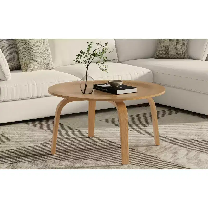 Willie 34 inch Wide Round Contemporary Coffee Table