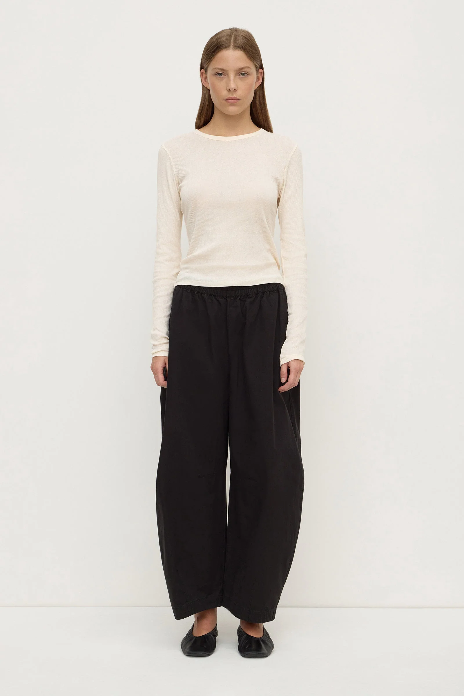 Black Cotton Voluminous Barrel Leg Pant
