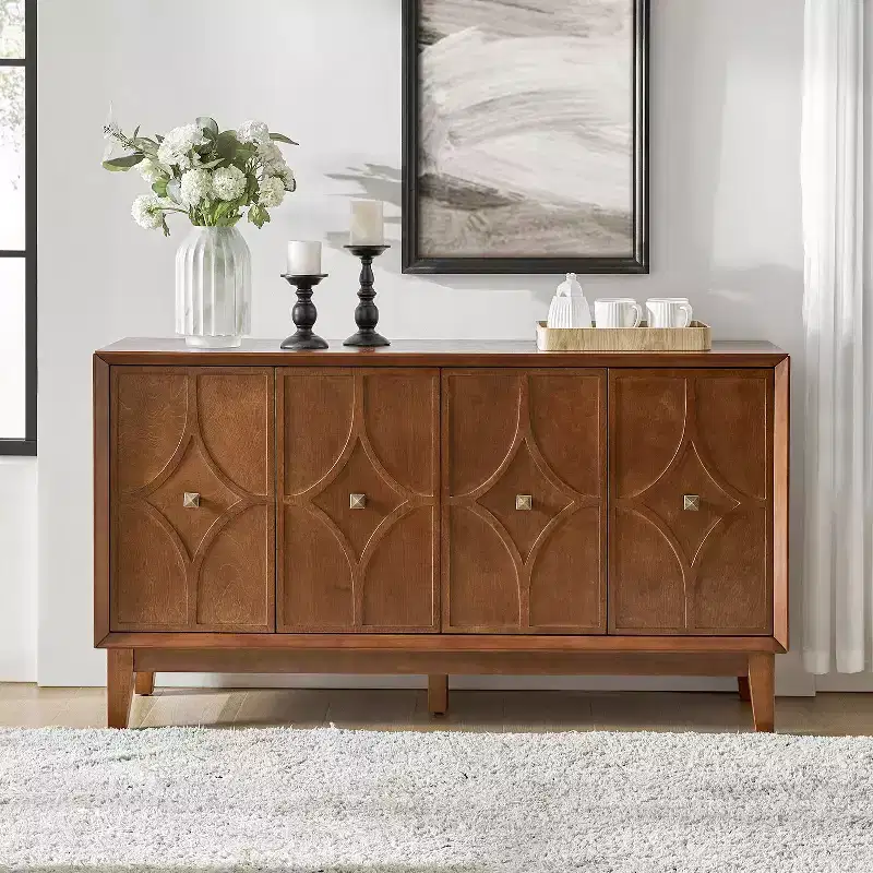 Elvira 60 Wide Sideboard with Adjustable Shelves|ARTFUL LIVING DESIGNS-WALNUT