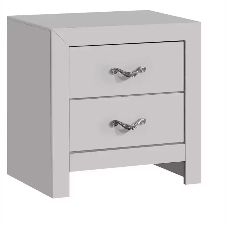 Passion Furniture Moreland Sparkling White 2-Drawer 24 in. W Nightstand