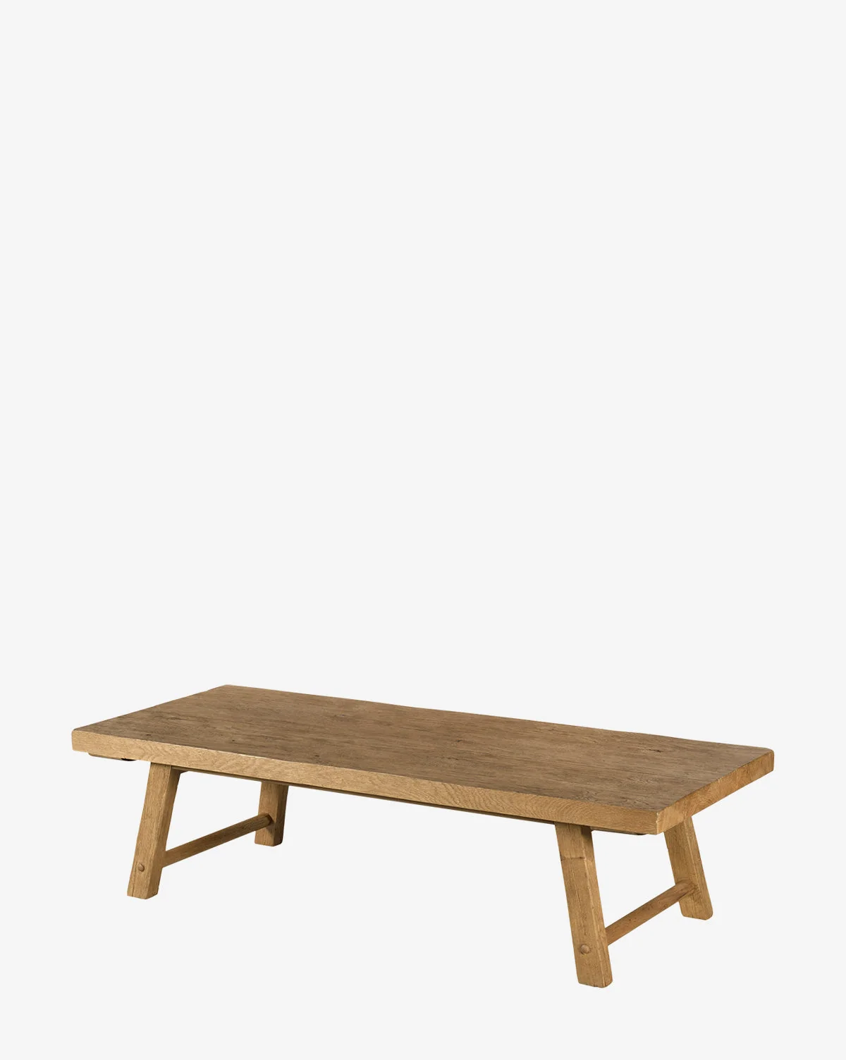 Rustic Oak Coffee Table with Natural Finish & Low-Profile Design for Living Room