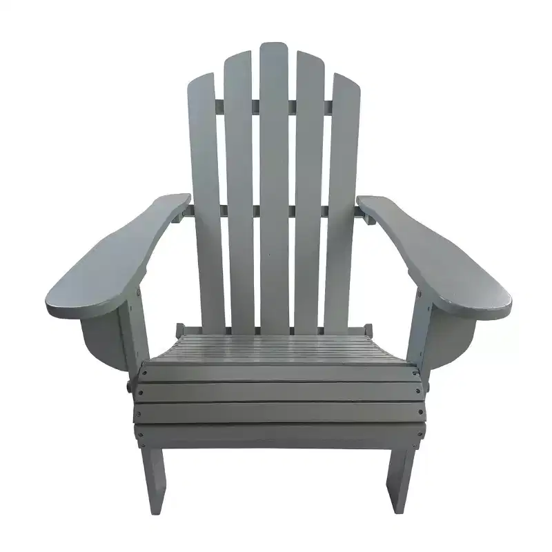 Outdoor or indoor Wood Adirondack chair, foldable, grey