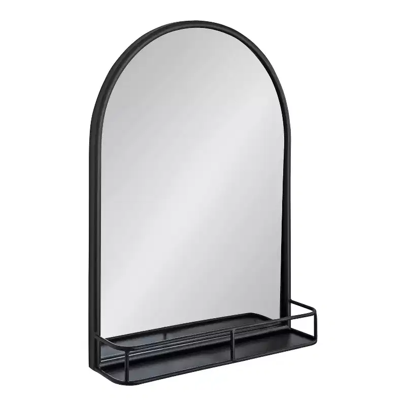 20" x 28" Estero Functional Wall Mirror Black - Kate & Laurel All Things Decor