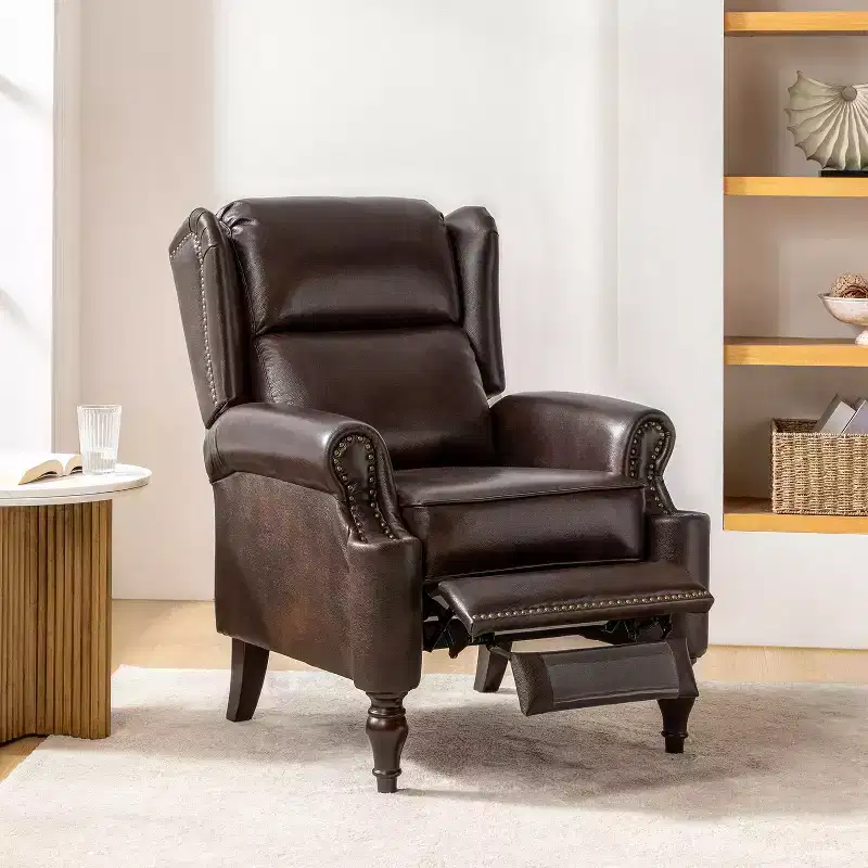 Ambrogio Genuine Leather Manual Recliner|Hulala Home-ESPRESSO