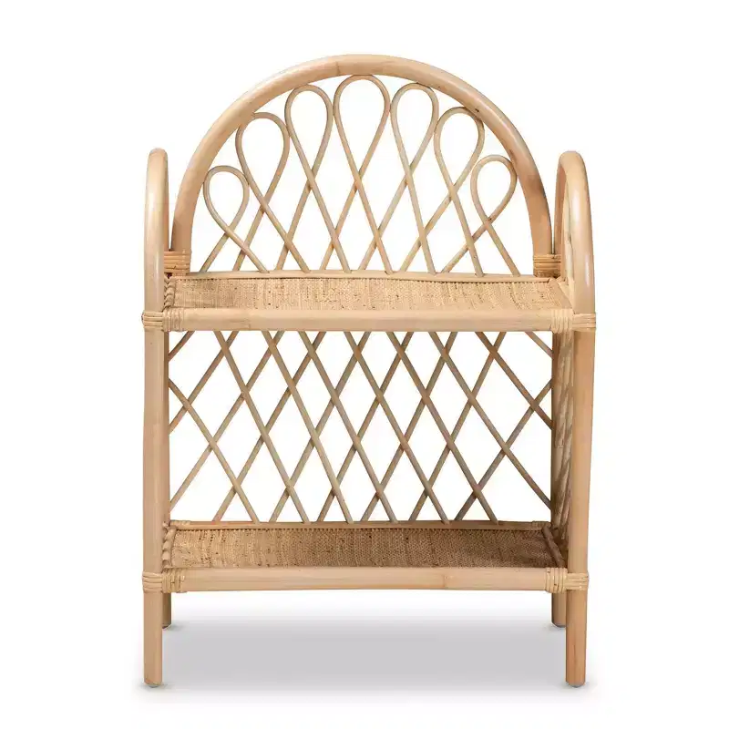 29.7" Rattan 2 Tier Display Shelf Natural/Brown - bali & pari