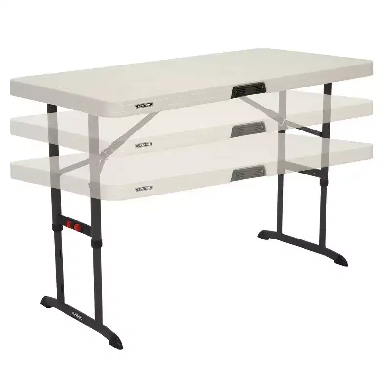 Lifetime 4' Adjustable Height Commercial Grade Table, White (80387)