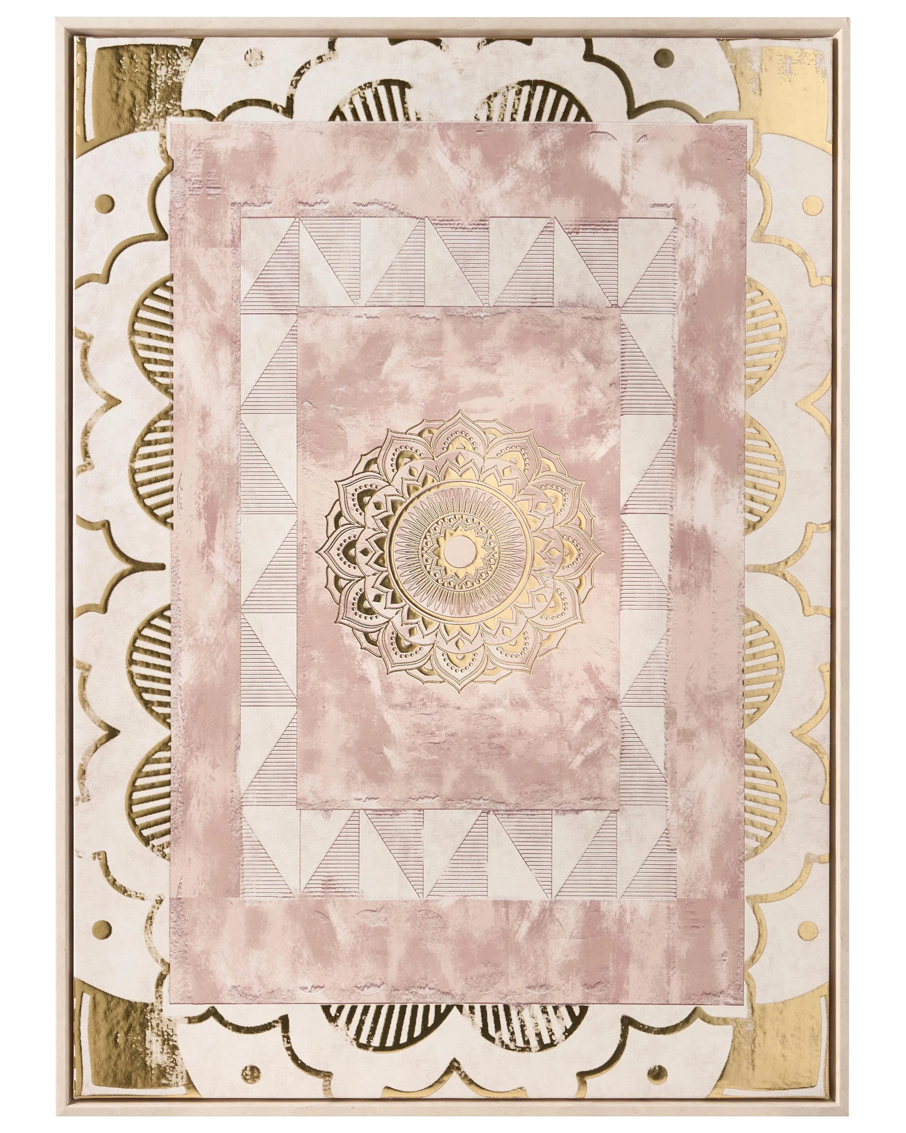Stampa su tela Motivo astratto Oro 53x73 cm – Dipinta a Mano, Design Moderno, Decorazione da Parete