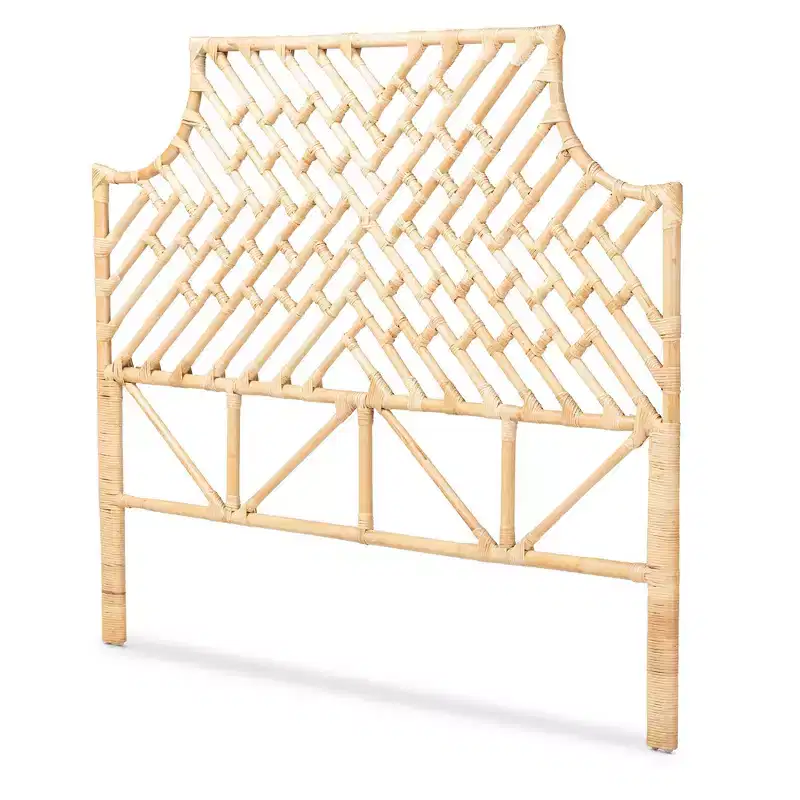 Rattan Headboard Natural/Brown - bali & pari: Bohemian Style, Freestanding, No Assembly Required