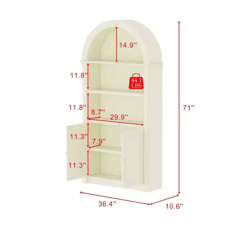 Famapy Classic Cream Arched Bathroom Storage Cabinet & Display Cabinet - Stylish Organizer for Home