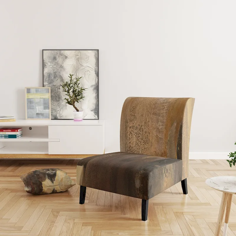 Designart Into The Wild Gold Buffalo Upholstered Modern Farmhouse Accent Chair - Arm Chair