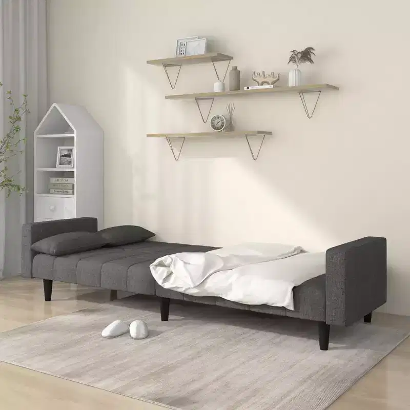 2-Seater Sofa Bed with Two Pillows
