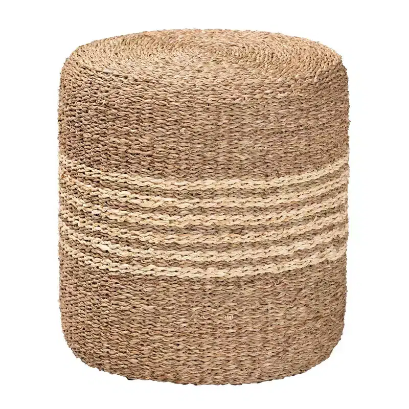 Wickham Seagrass Ottoman Footstool Natural Brown