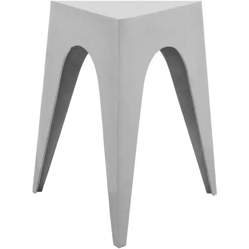Indium Triangle Aluminum Side Table - FOX5501A - Silver - Safavieh Couture