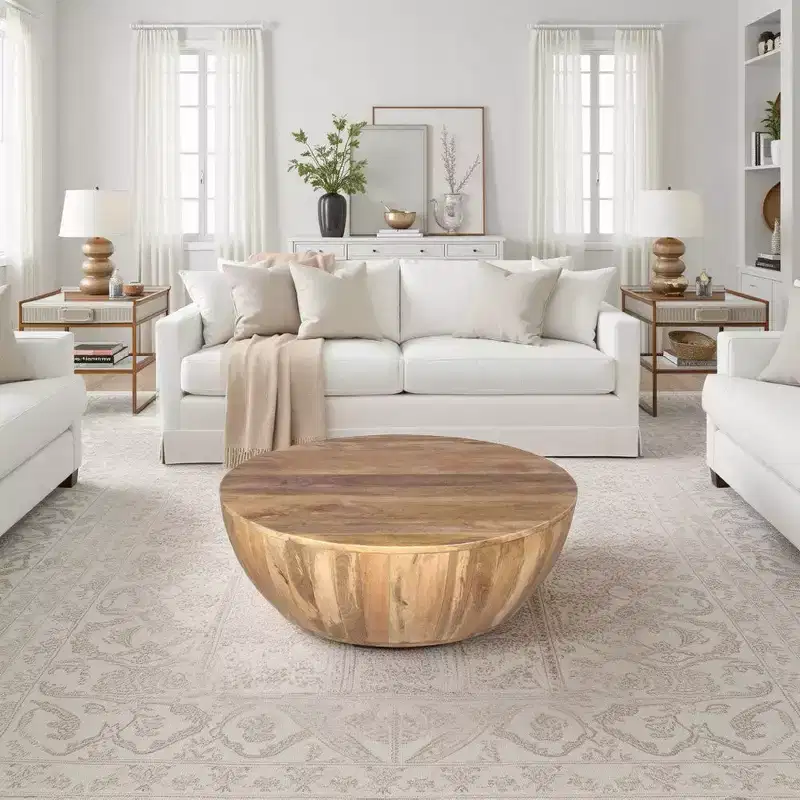 Royal Hampton Mango Wood Coffee Table In Round Shape