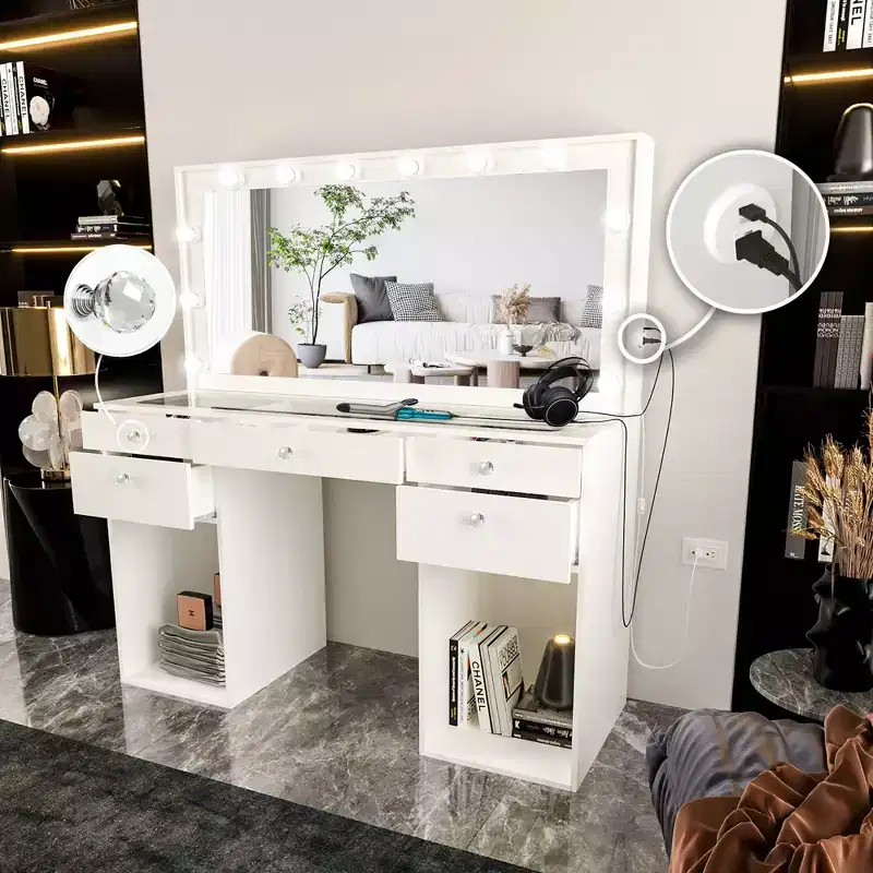 Federica Lighted Makeup Vanity - Boahaus