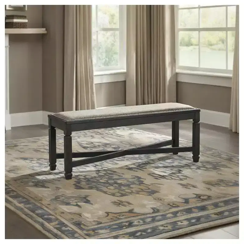 Upholstered Dining Bench, Black/Brown