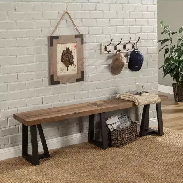 Dining Bench, Natural/Black