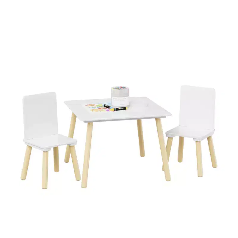 Children Kids Table And Chair Set, Kids 3-Piece Table And Chairs Set For Daycare And Classrooms, Kids Room Furniture