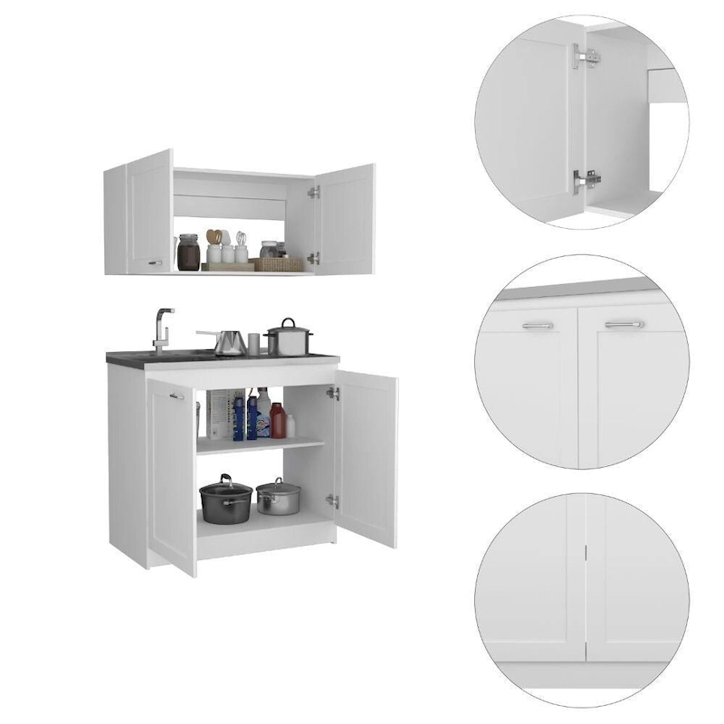 Zurich Cabinet Set, Two Shelves