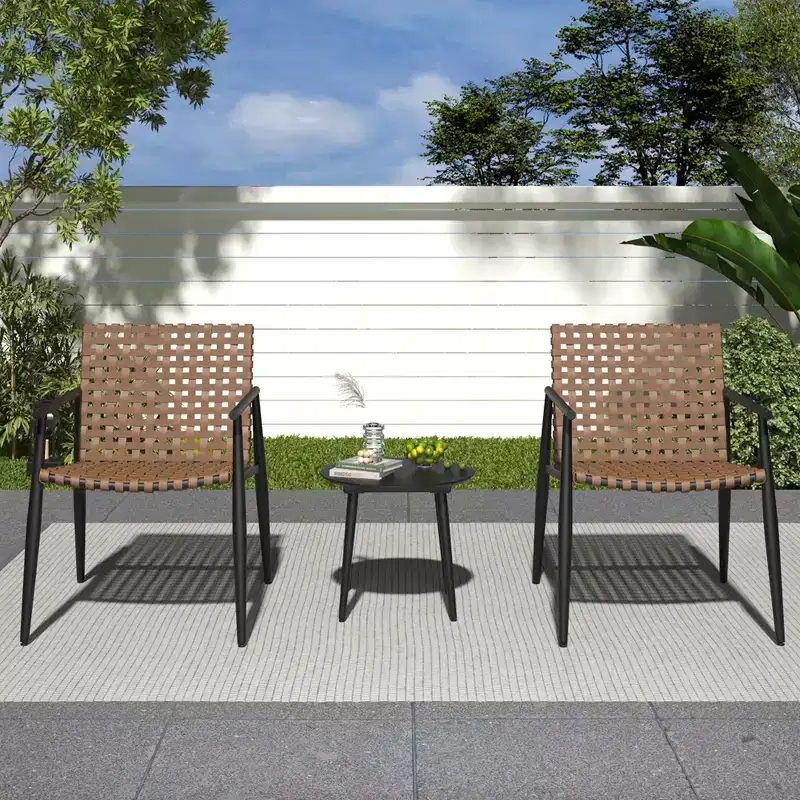 Christopher Knight Home Winnie 3 Pieces Outdoor Industrial Rattan, Metal and Tempered Glass Chat Set