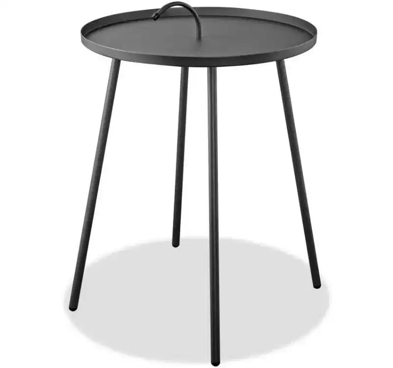 HomeStock 60 in.H Black Color Square Steel Table Top End Table 1 -piece