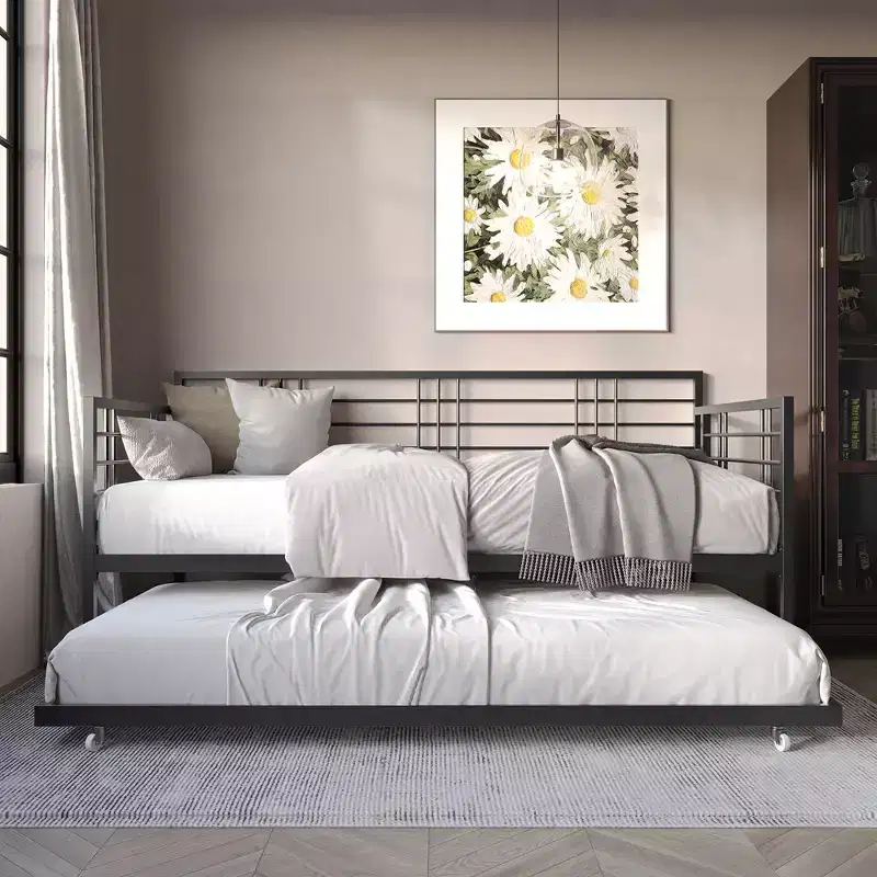 ChaletPosh Metal Daybed With Trundle