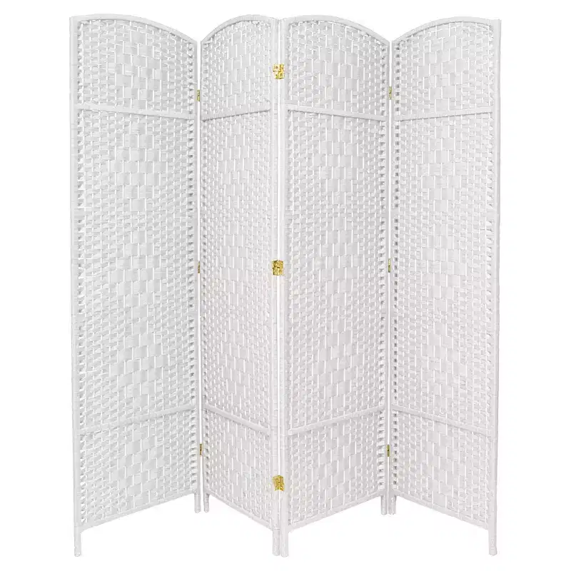 6 ft. Tall Diamond Weave Fiber Room Divider 4 Panels