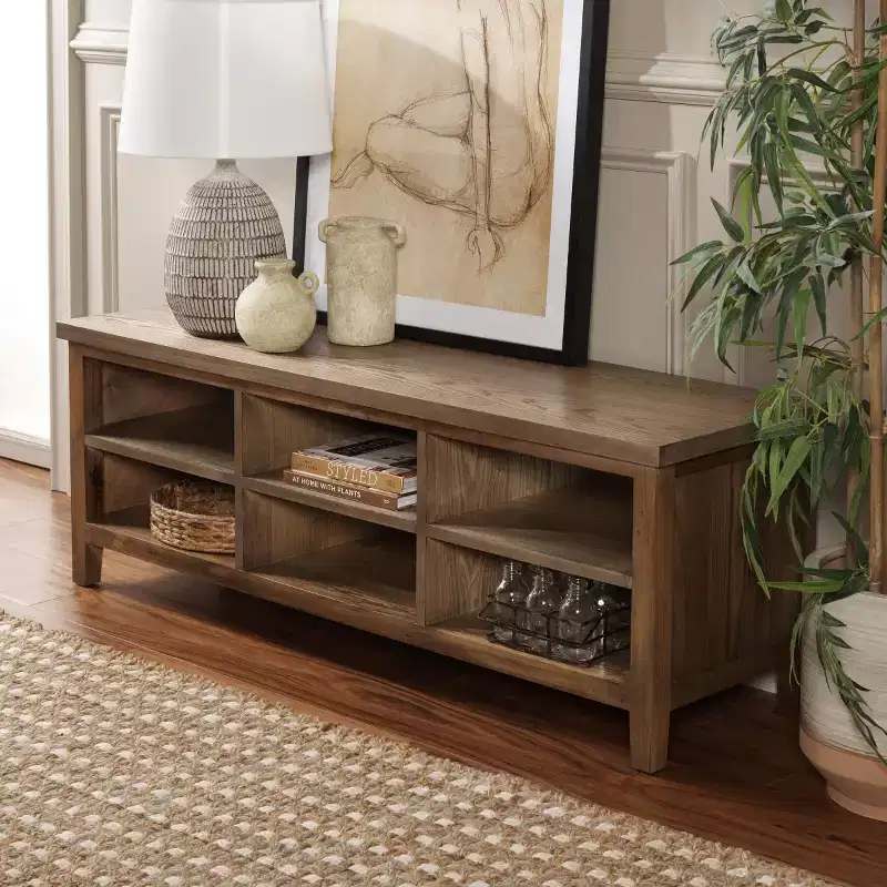 Saide 6 Shelf Media Stand - AMH6525 - Oak - Safavieh Couture