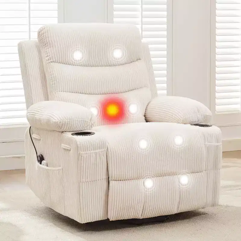 Power Lift Recliner Chair, Electric Recliners with Vibration Massage and Lumbar Heating, Electric Glider Reclining Single Sofa Chair