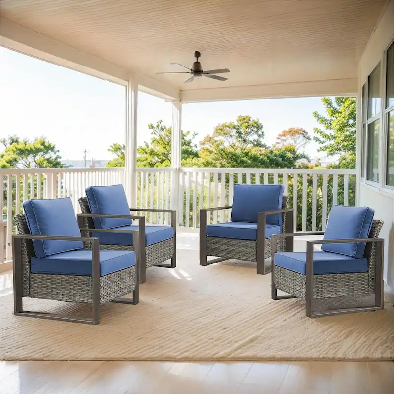 Gymojoy Outdoor Dining Chairs Set of 4 Patio Chairs - Grey