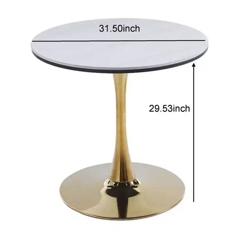 Dining Table with Marble Finish Top, MDF Construction, Kitchen or Executive Desk