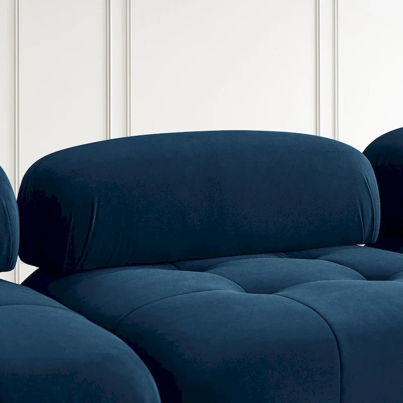 Blue 93 Modular L-Shaped 4-Seat Sectional Sofa with Reversible Ottoman