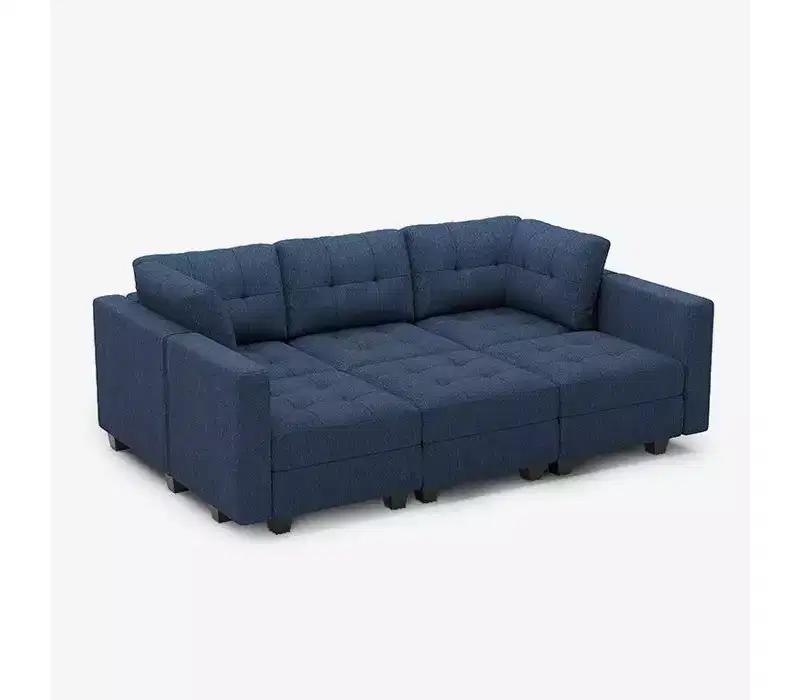 Modular Weave Sleeper Sofa with Storage Seat (6 Seats + 7 Sides)