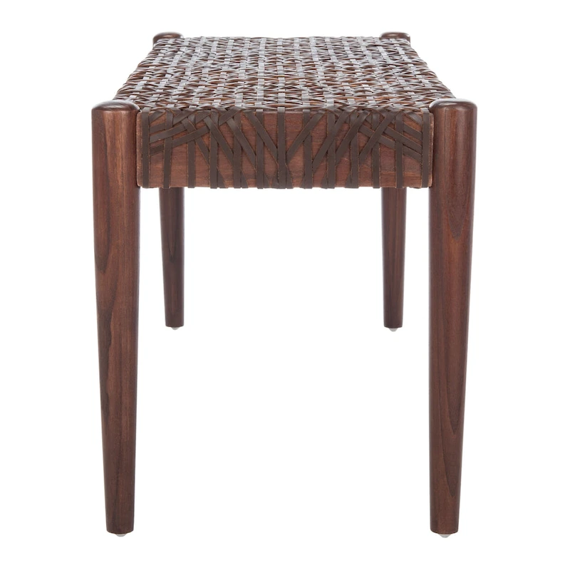 SAFAVIEH Mahalia Bandelier Wood & Leather Bench - 47 W x 16 D x 19 H - 47Wx16Dx19H