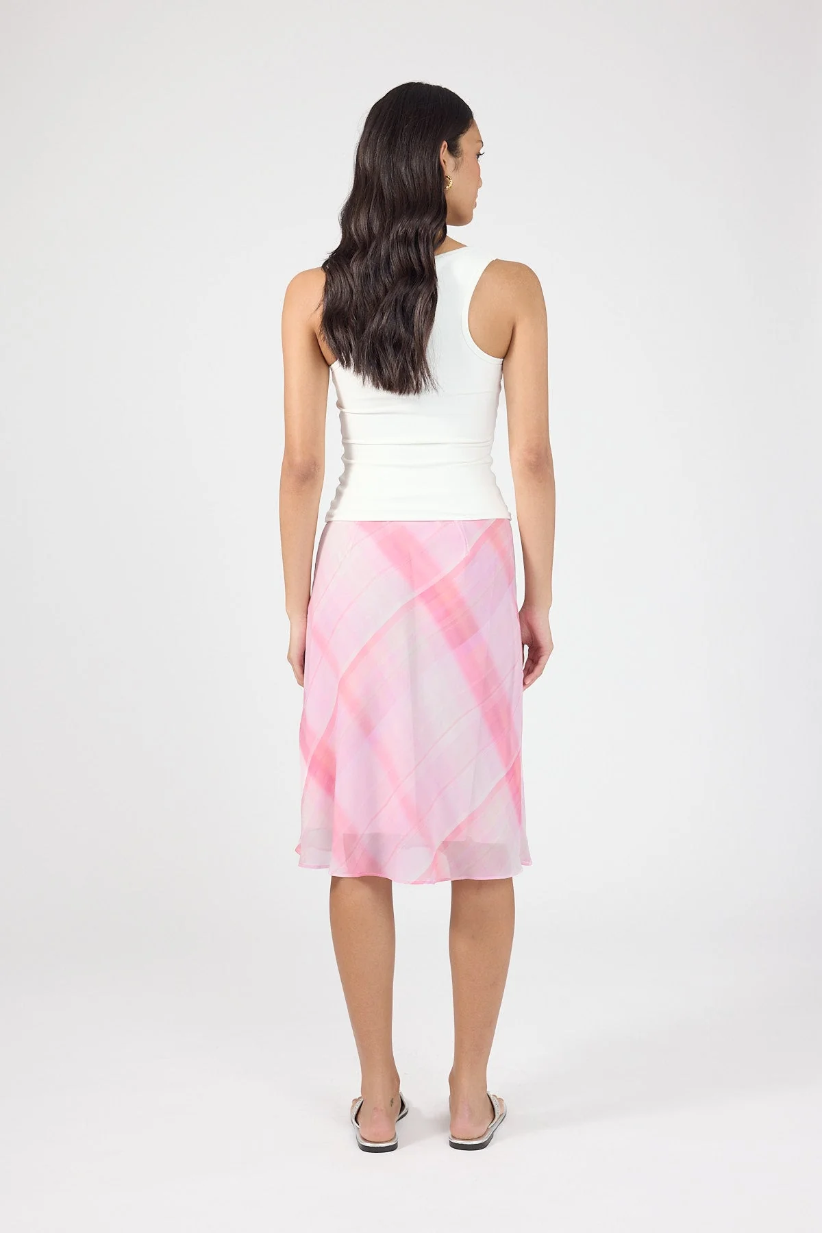 Midi Skirt Pink Check