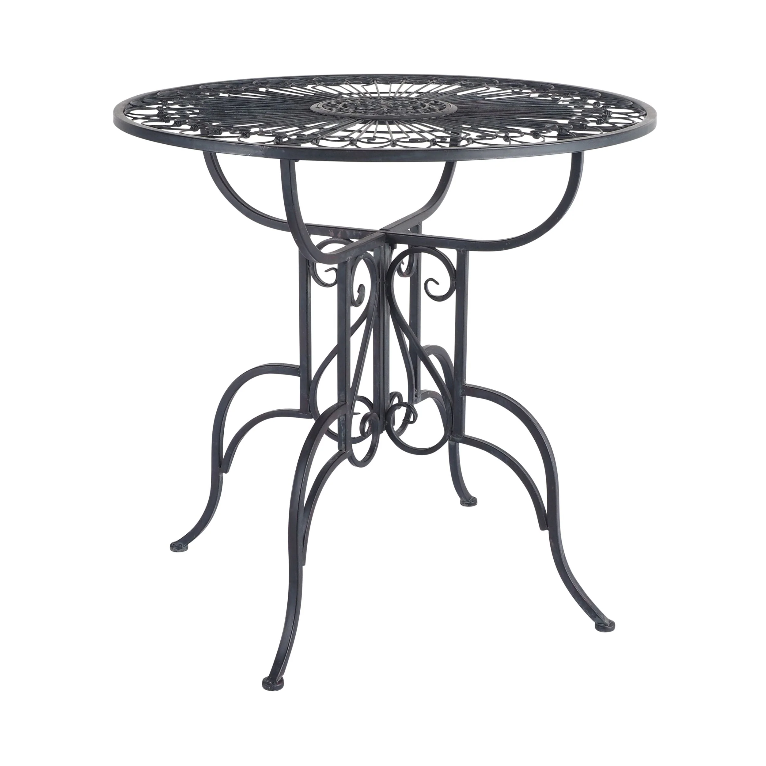 Arles French Bistro Steel Garden Table Matte Black