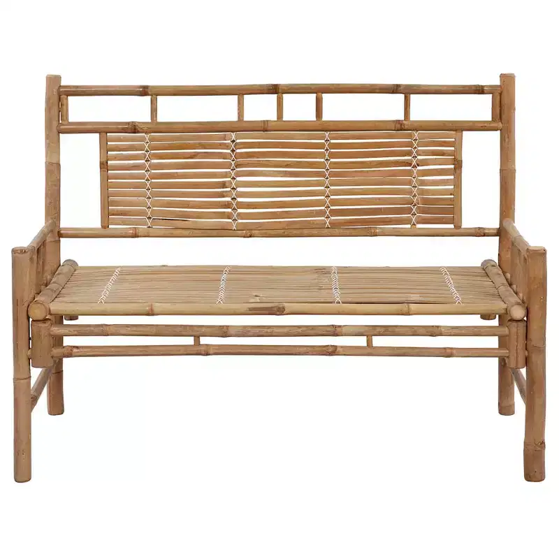 Garden Bench Natural Bamboo Bamboo and 100% polyester 47.2 in